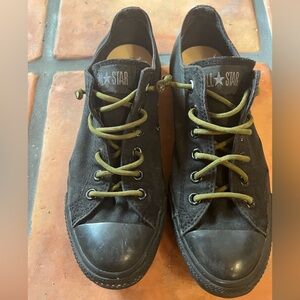 Converse black with green 550 cord